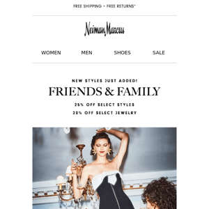 25% off + 20% off jewelry | Friends & Family is happening