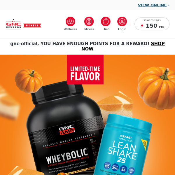 GNC releases a seasonal Pumpkin Cheesecake for three products