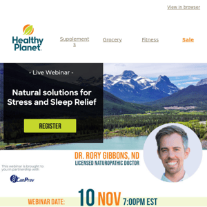 Webinar Registration | Natural solutions for Stress and Sleep Relief | by Dr. Rory Gibbons, ND