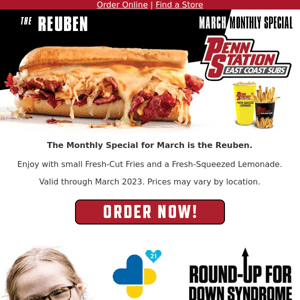 The March Monthly Special is the Reuben