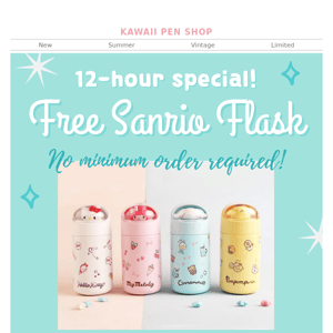 【12-HOURS ONLY】FREE FLASK - no minimum order!🎉🎁