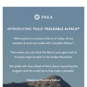 Introducing Fully Traceable Alpaca™
