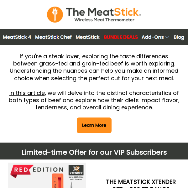 MeatStick Chef X Bundle, 2-Probe Package (Extra Red Stick)