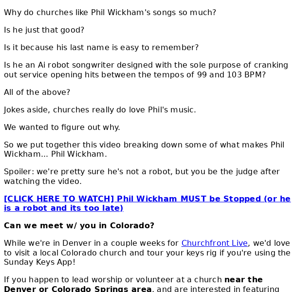 Unveiling the Secret Behind Phil Wickham's Popularity & An Invitation to Colorado Churches 🎵🎹