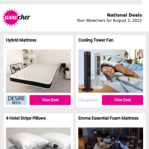 Wowchers for You: Hybrid Mattress | USB Rechargeable Bladeless Mini Neck Fan | Robot Vacuum Cleaner | Playstation 4 DualShock Wireless Controller | Cordless Electric Pro Hair Clippers