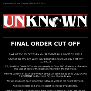 FINAL ORDER CUT OFF 7/25/2022