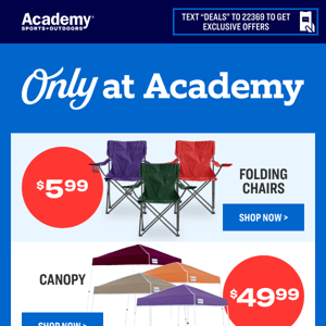 💥 Academy Folding Chairs, Only $5.99 