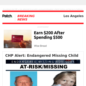 Endangered Missing Child May Be Headed To LA County: CHP – Tue 11:26:58AM