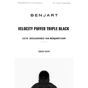 Triple Black Velocity Puffer - Restocked in M/L/XL/XXL