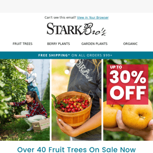 🍎🍐🍒 Fruit Trees up to 30% off!
