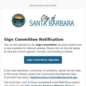 Sign Committee - Agenda Posting Notification