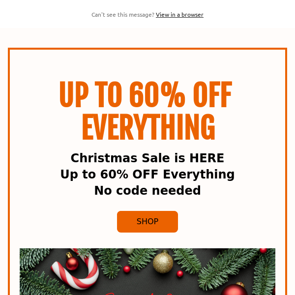 Up to 60% OFF EVERYTHING