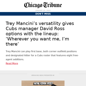 New Cub Trey Mancini gives David Ross options