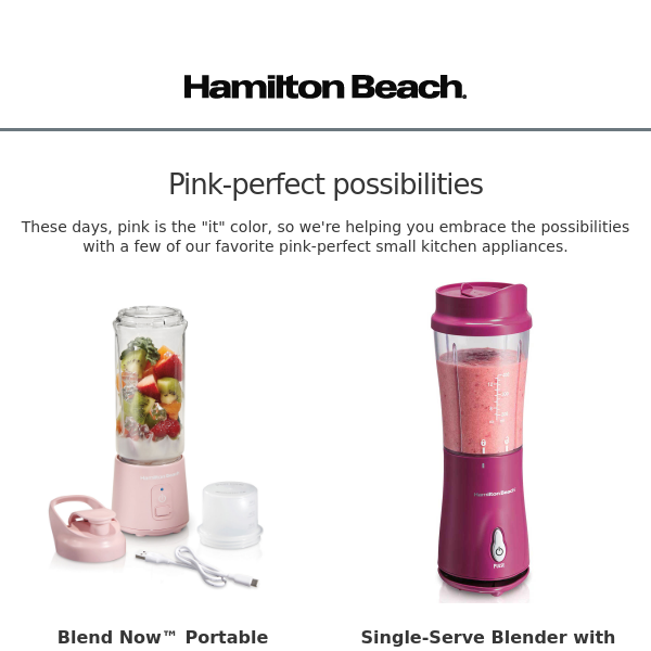 Hamilton Beach 51131 Single Serve Smoothie Blender - Pink