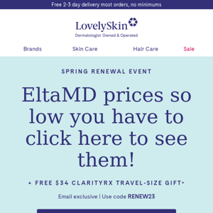 EltaMD prices so low you have to click here to see them!