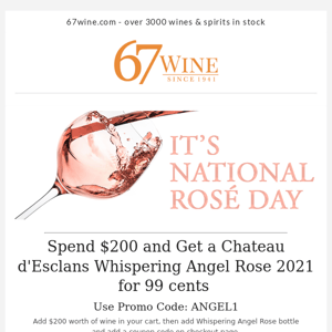 Get a Chateau d'Esclans Whispering Angel Rose 2021 for $1