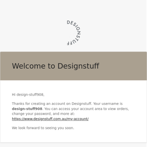 Your Designstuff account has been created!