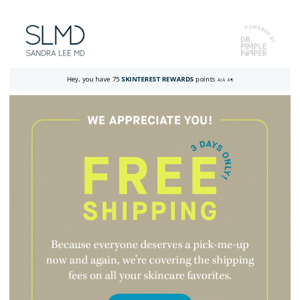 Free shipping! Talk about good vibes