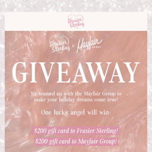 Last call to enter the FS x Mayfair Group giveaway 💌