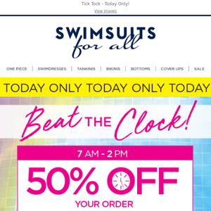 📢50% OFF until 2PM! BEAT THE CLOCK!