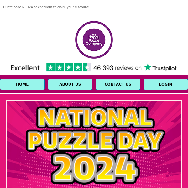 BARGAIN TIME! 15% OFF ABSOLUTELY EVERYTHING! National Puzzle Day special offer!