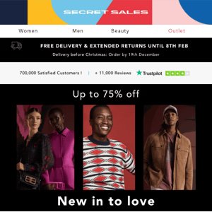 NEW for YOU! Up to 75% off 100s of new lines for men & women!