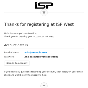 Thanks for registering at ISP West