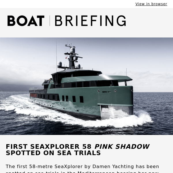 58m SeaXplorer Pink Shadow spotted on sea trials - Boat International