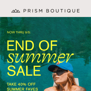 40% off SUMMER + 40% off SALE!