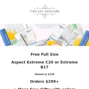 Free Full Size Aspect Serums*  Valued @ $139 💦 🍊