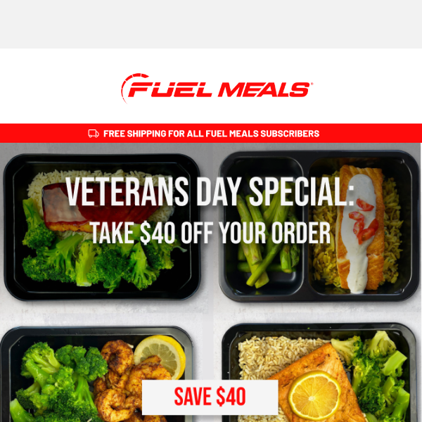 Honoring Our Veterans: $40 Off Your Order!