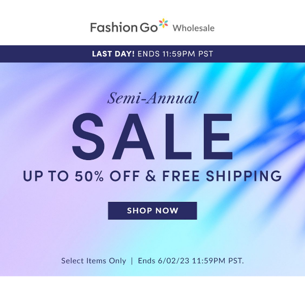 Last Day to Save Up to 50% off