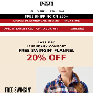 LAST DAY For Falling Flannel Prices!