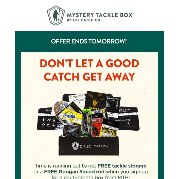 ENDS TOMORROW • Free Googan Rod or Plano Storage ↩️ - Mystery Tackle Box
