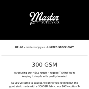 Master Supply Co  Introducing our MSCo rough-n-rugged T-Shirt!