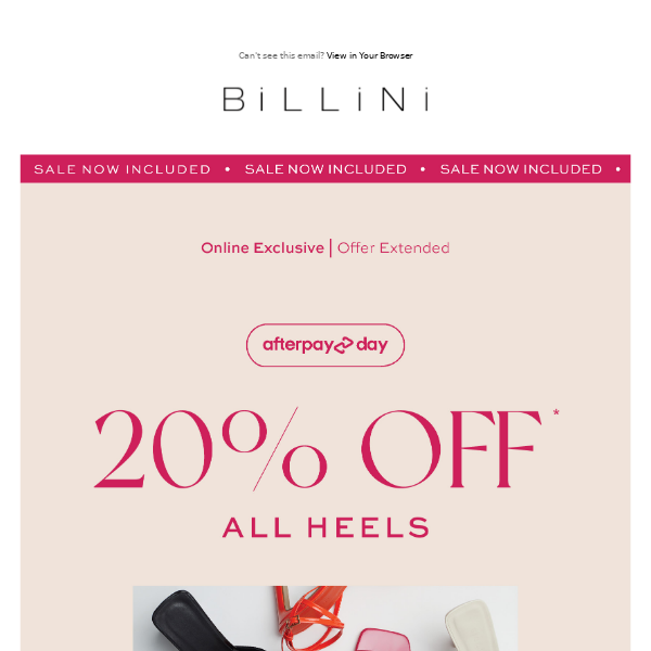 SALE JUST GOT BETTER | 20% Off ALL Heels