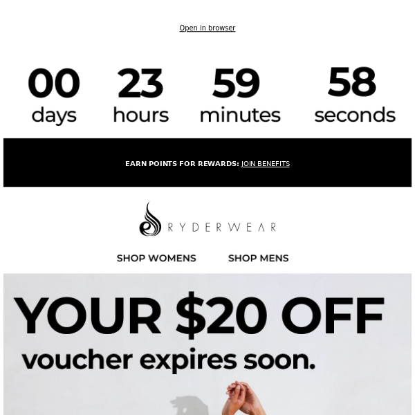 ⏰🚨 $20 OFF - 1 Day LEFT Ryderwear!