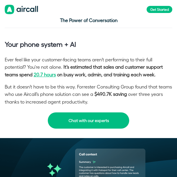 Your phone system + AI