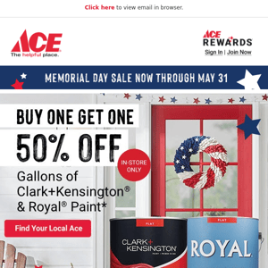 BOGO 50% Off Gallons of Paint & More Memorial Day Deals