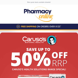 Weekly Deals! Up to 50% OFF RRP Caruso's Health Solutions | Bioglan | Anthogenol + more!