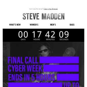 FINAL CALL | Cyber Week Ends in 5 Hours ⏳
