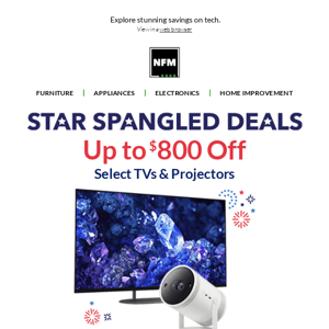 We’re Seeing Stars! – Up to $800 off Select TVs