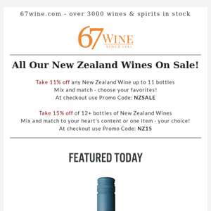 All Our New Zealand Wines On Sale!