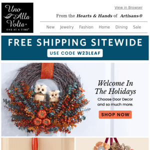 Wreaths, Chimes and More + Free Shipping!