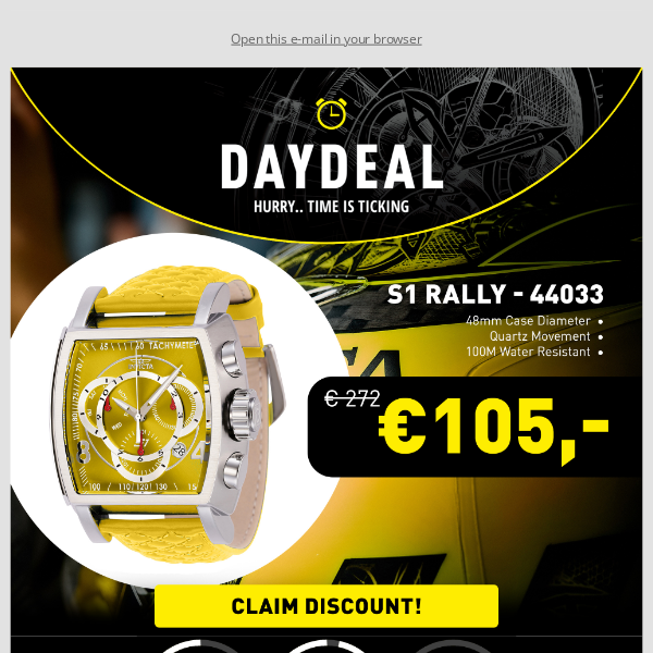 Today's Day Deal: Invicta S1 Rally 🏎️