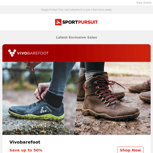 Up to 61% Off: Vivobarefoot | Big Mountain Brands | Hunter | Douchebags | Midlayers At Least 50% Off