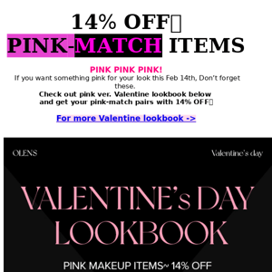 [5Days🔥] Want Pink? 14% OFF on all Pink-match items🌸