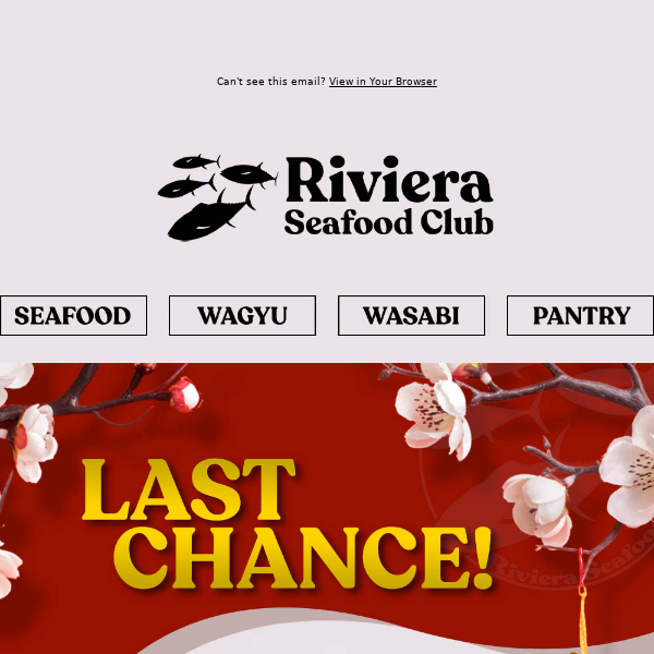Hi Riviera Seafood Club, Want Seafood This Weekend? Order TODAY & SAVE 30% on Bluefin Otoro, Kampachi and more!