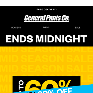 EXTRA 30% OFF - ENDS MIDNIGHT.