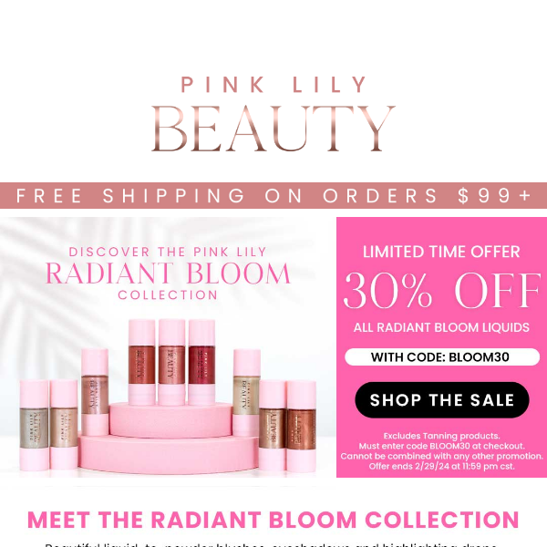 30% OFF: discover the Radiant Bloom Collection 🌷